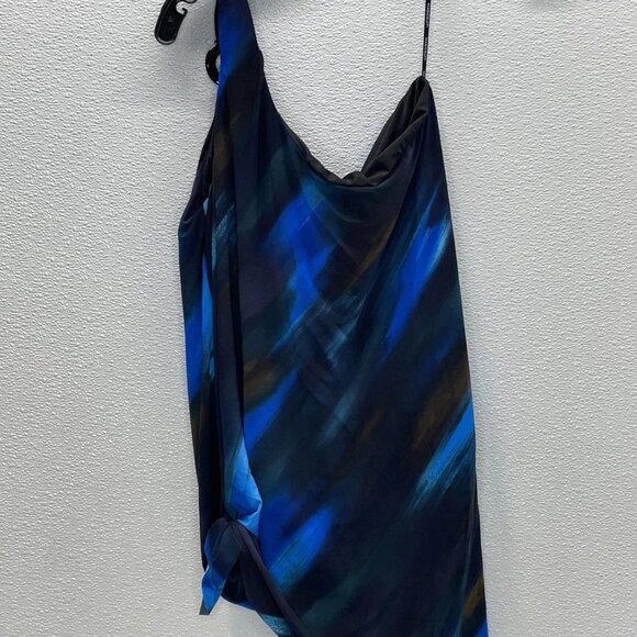 NEW MAGICSUIT Swipe Right Amal One-Shoulder Tankini Top Size 16 Black/Multi - Picture 6 of 6